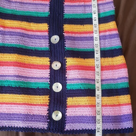 Farm Rio Anthropologie Dress XS Sweater Knit Mini Bohemian Southwestern Boho - Picture 14 of 16